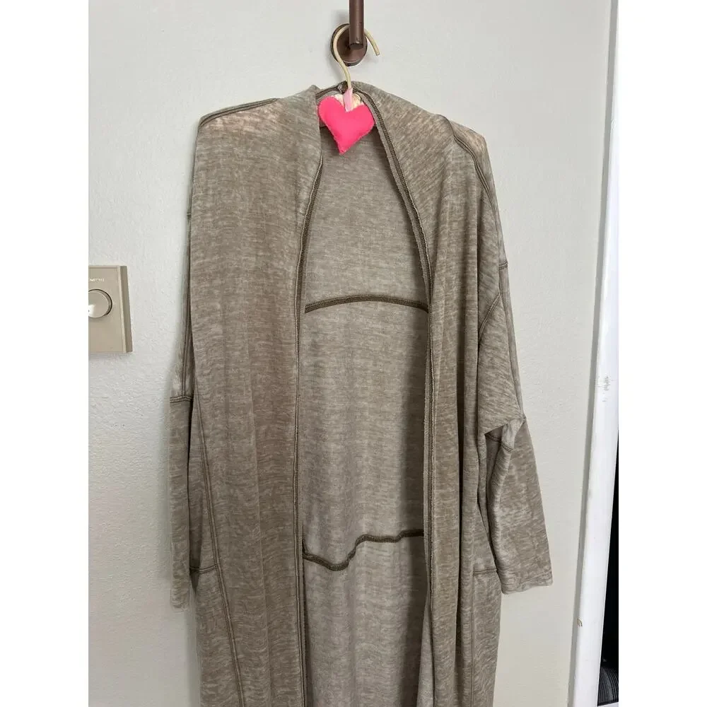 Intimately Free People Small Cozy Girl Longline Cardigan Sage Green w Pockets